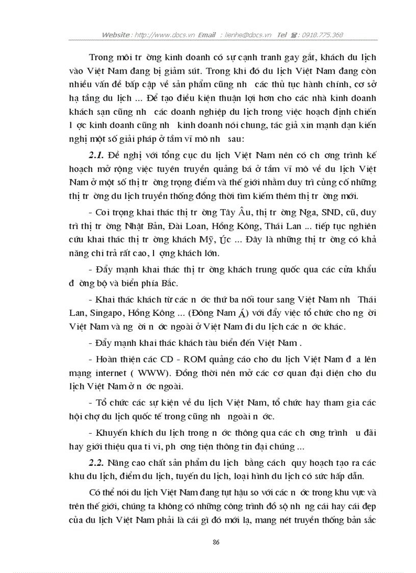 image for page 1số ý kiến đề xuất nhằm hoàn thiện công tác hoạch định chiến lược kinh doanh ở C ty khách sạn du lịch Thắng Lợi