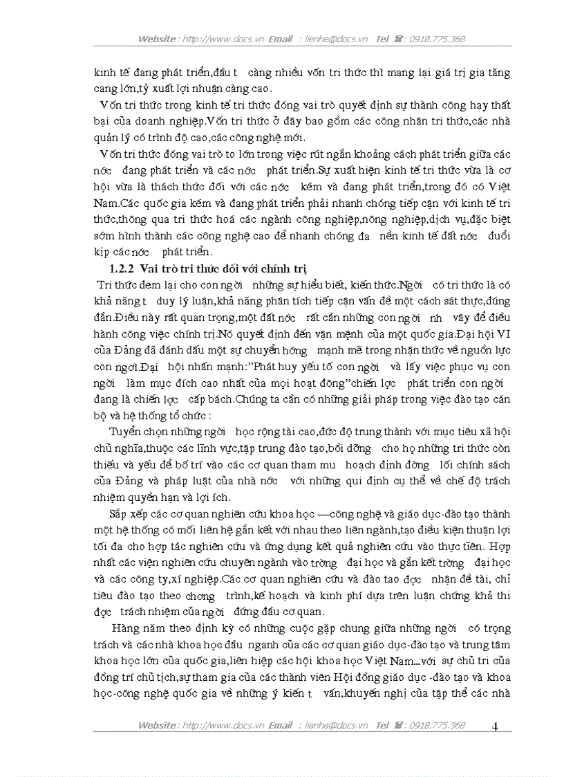 image for page Vai trò của tri thức trong đời sống xã hội