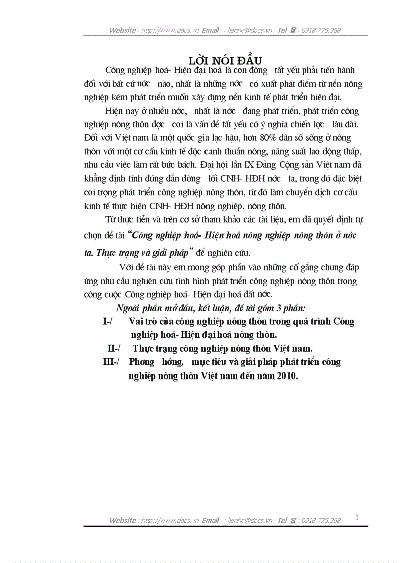 image for page Công nghiệp hoá Hiện hoá nông nghiệp nông thôn ở nước ta Thực trạng và giải pháp