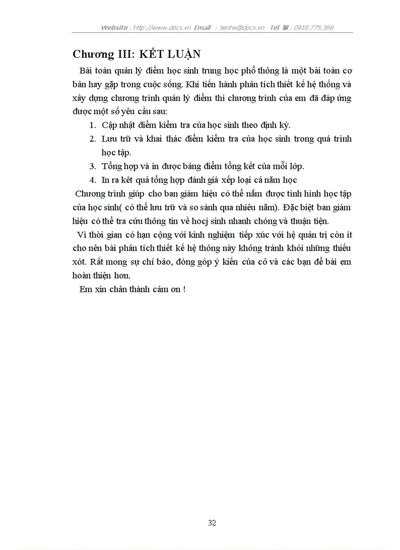 image for page Bài toán quản lý điểm học sinh THPT