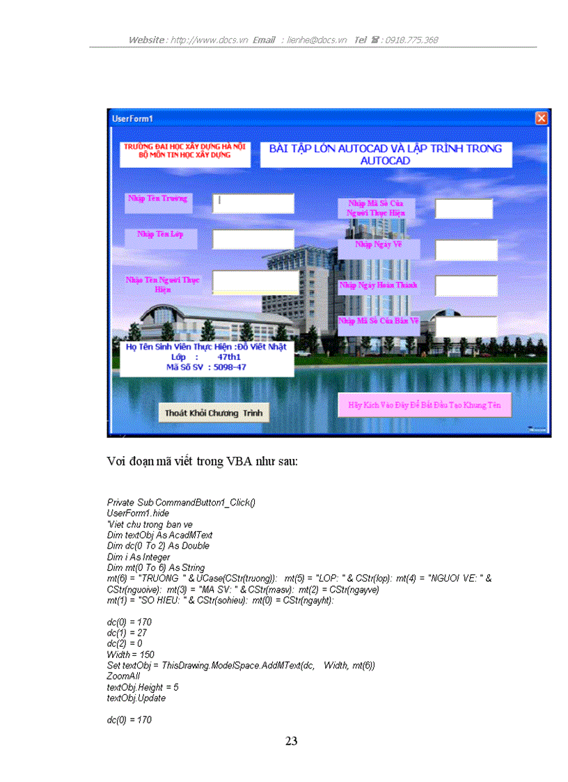 image for page AutoCad lập trình trong Autocad