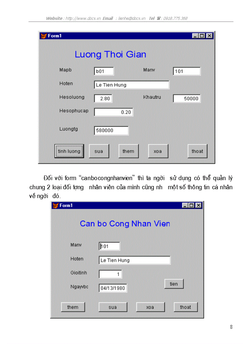 image for page Công nghệ phần mềm Thiết kế bản mẫu phần mềm tính lương