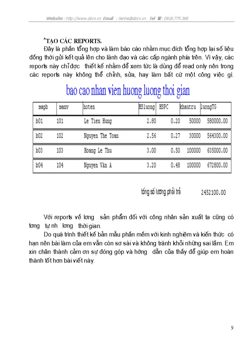 image for page Công nghệ phần mềm Thiết kế bản mẫu phần mềm tính lương