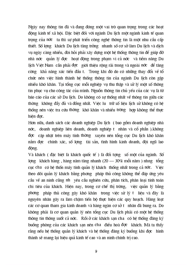 image for page Sử dụng máy tính trong việc quản lý dữ liệu về thị trường khách Du lịch ở VN