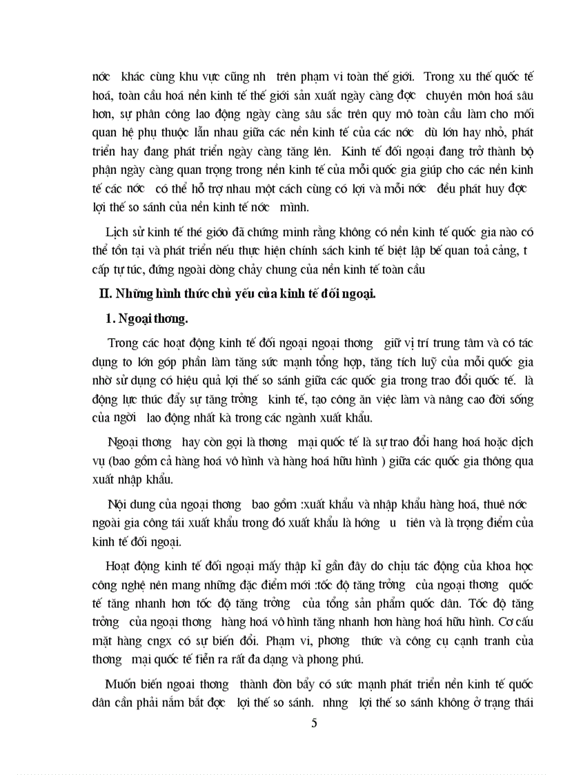 Ptích thực trạng các giải pháp cơ bản để mở rộng nâng cao hiệu quả của kinh tế đôi ngoại trong giai đoạn hiện nay