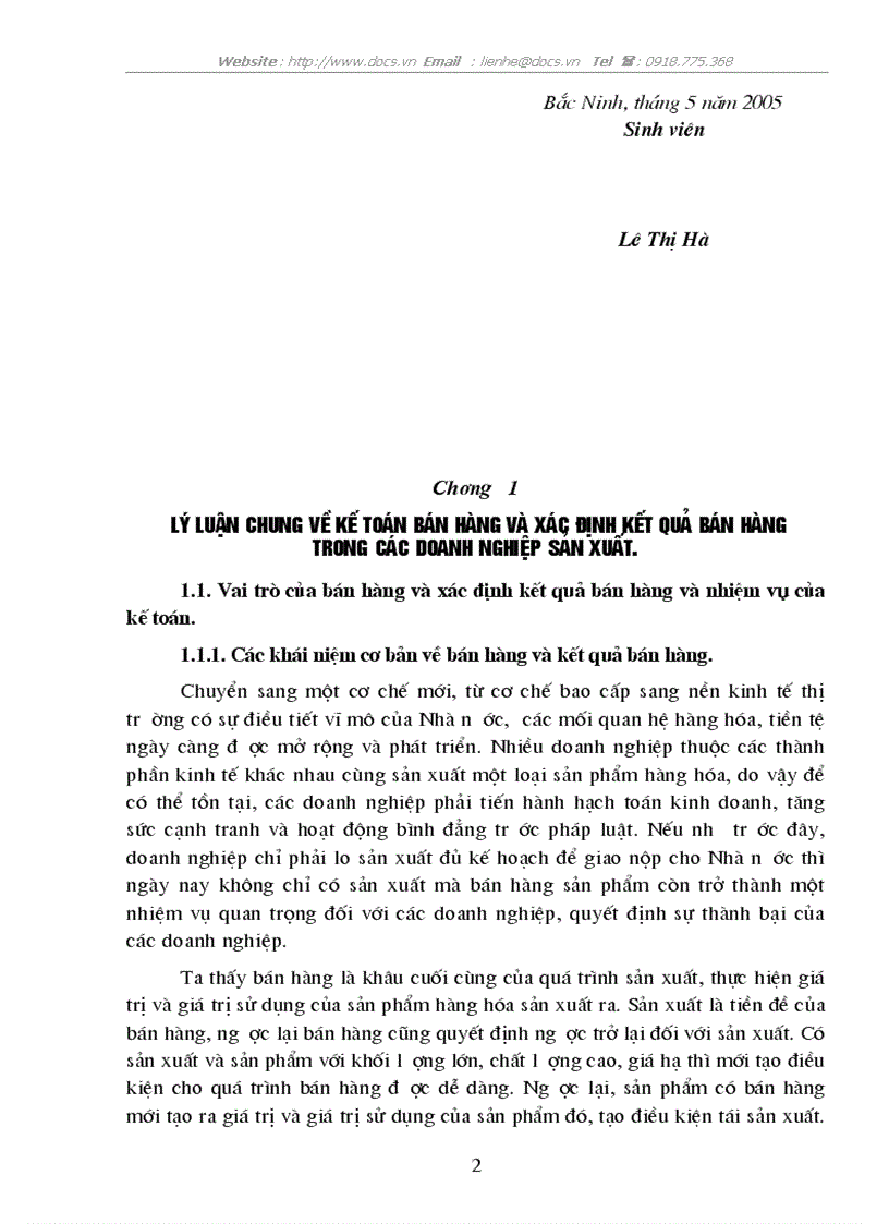 image for page Tổ chức kế toán bán hàng và xác định kết quả hoạt động sản xuất kinh doanh ở Nhà máy quy chế Từ Sơn