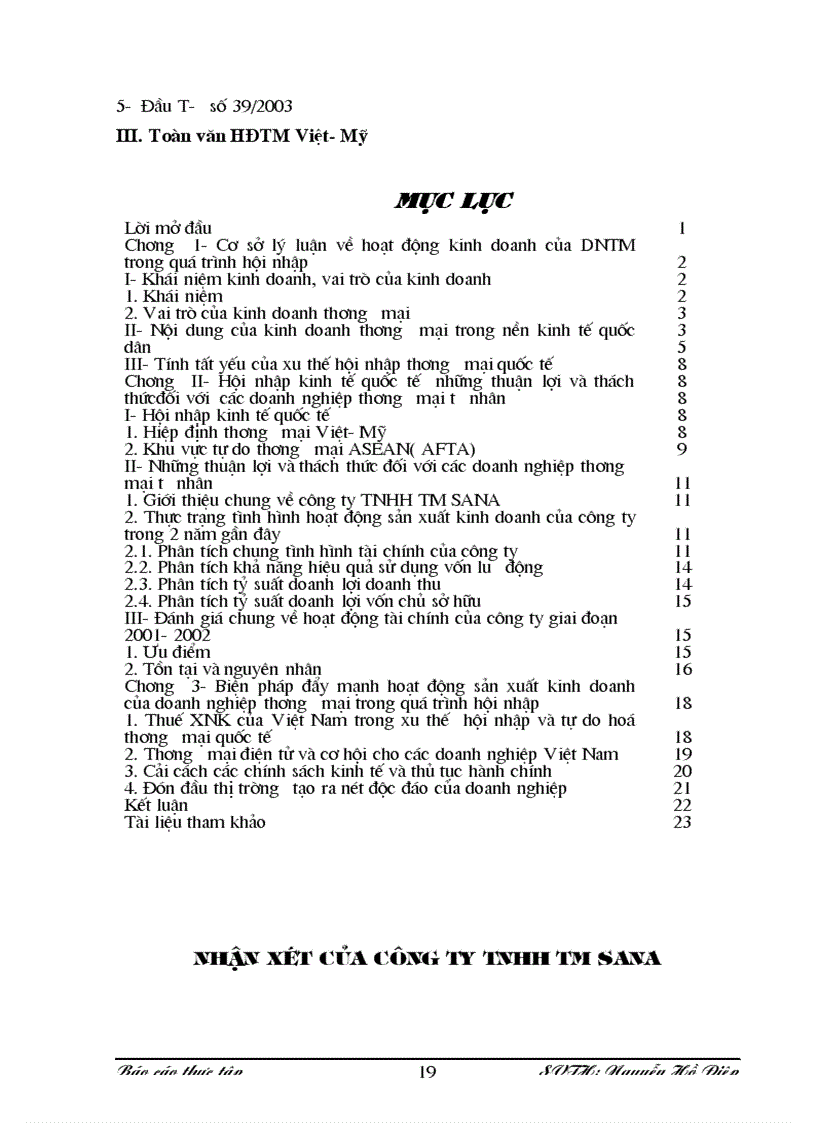 image for page Đổi mới hoạt động kinh doanh của các DNTM trong quá trình hội nhập Trường hợp của C ty thương mại SaNa
