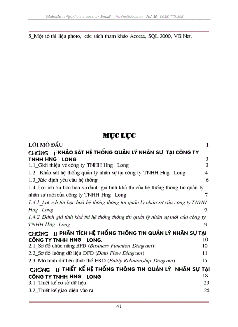 image for page Phân tích thiết kế hệ thống thông tin quản lý nhân sự tại C ty TNHH Hưng Long