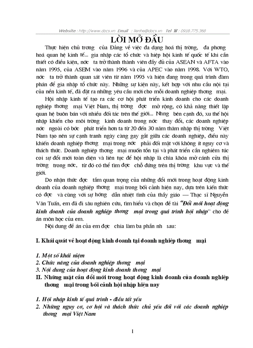 image for page Đổi mới hoạt động kinh doanh của DNTM trong quá trình hội nhập