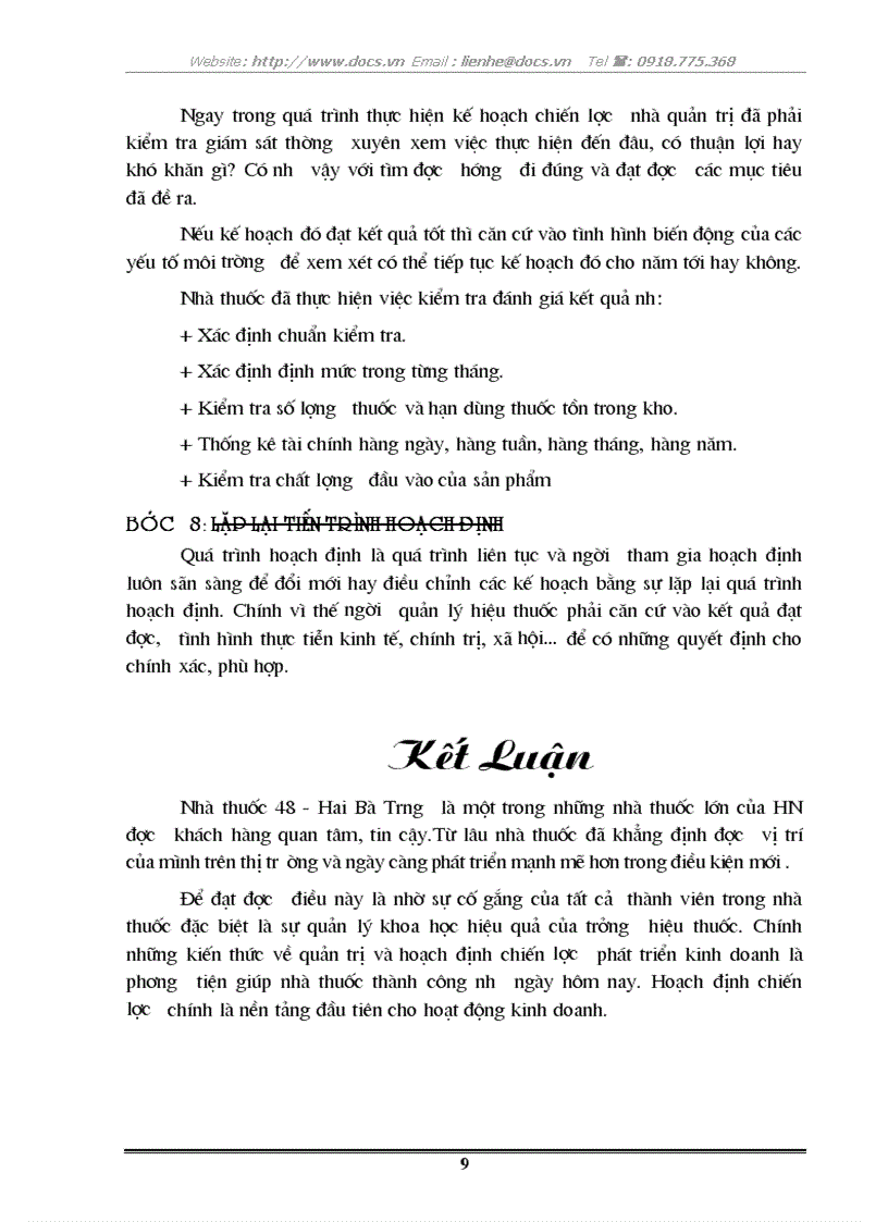 image for page Hoạch định chiến lược của doanh nghiệp Nhà thuốc 48 Hai Bà Trưng