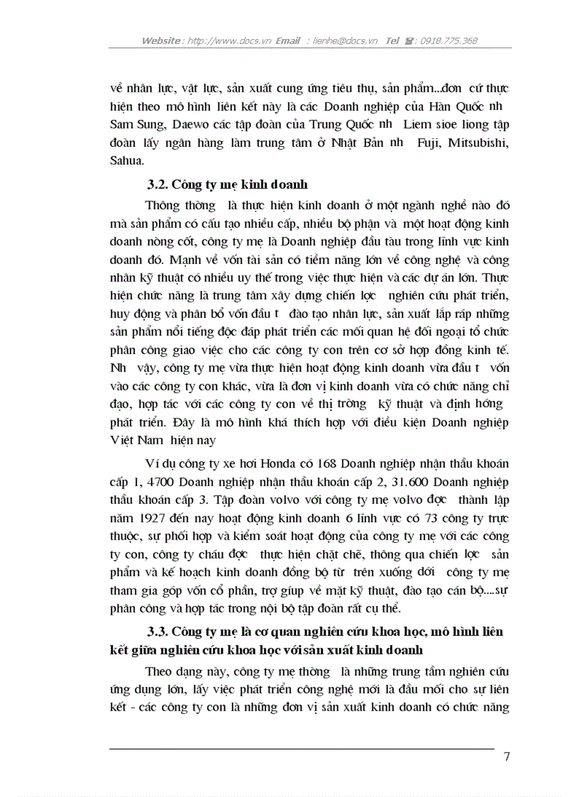 image for page Mô hình Công ty mẹ Công ty con