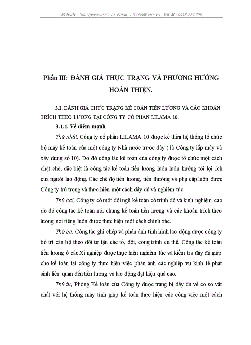 image for page Hoàn thiện công tác kế toán tiền lương và các khoản trích theo lương tại công ty cổ phần LILAMA 10