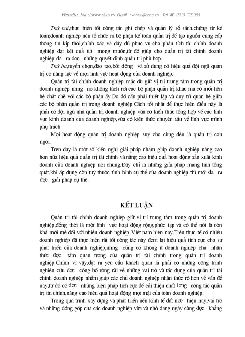 image for page Vai trò tác dụng của công tác quản trị tài chính trong DNV N ở VN