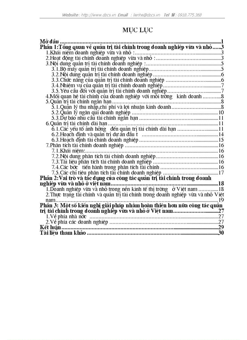 image for page Vai trò tác dụng của công tác quản trị tài chính trong DNV N ở VN