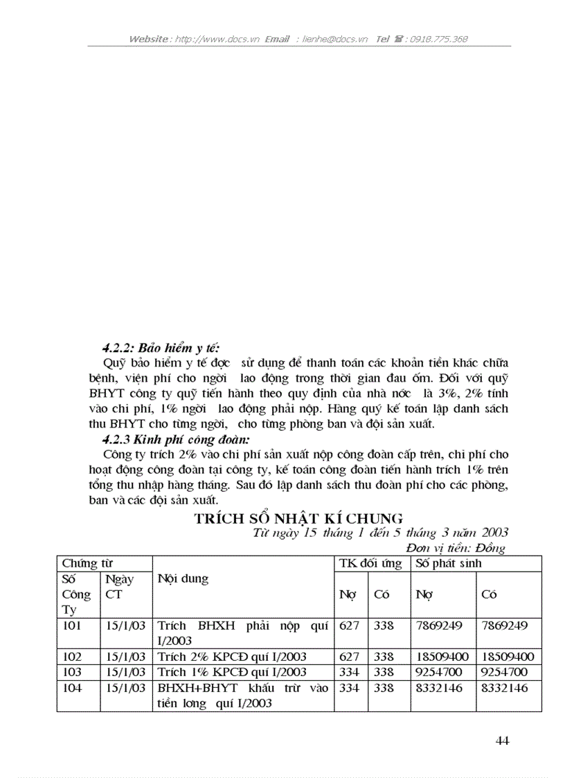 image for page Kế toán tiền lương các khoản trích theo lương lại C ty xi măng Sài Sơn