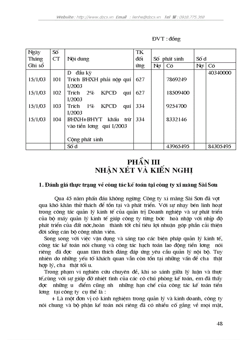 image for page Kế toán tiền lương các khoản trích theo lương lại C ty xi măng Sài Sơn