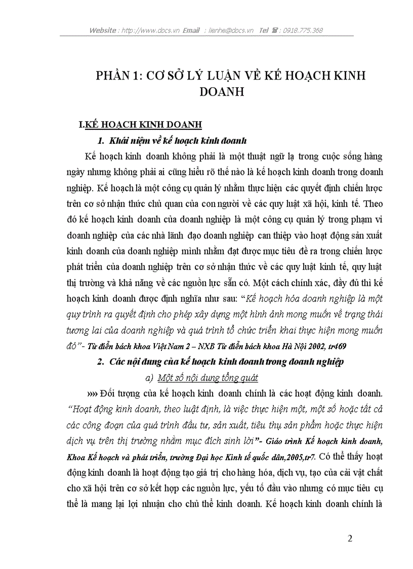 image for page Kế hoạch kinh doanh của C ty CP Nam Định NAFOCO