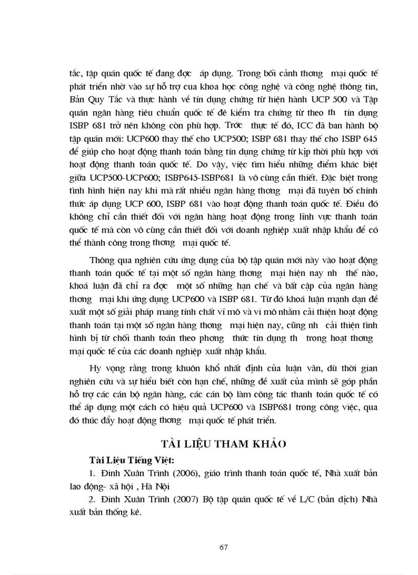 image for page Ứng dụng thực tế của UCP 600 và ISBP 681 trong việc tạo lập và kiểm tra bộ chứng từ thanh toán theo phương thức tín dụng chứng từ tại một số ngân hàng