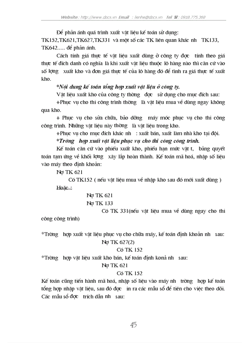 image for page Tổ chức công tác kế toán nguyên vật liệu và tình hình quản lý sử dụng nguyên vật liệu tại công ty xây dựng Sông Đà số 2