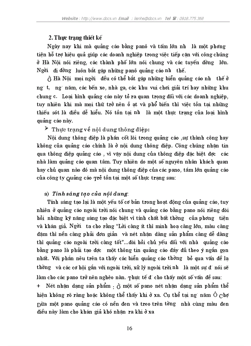 image for page Một số giải pháp nhằm hoàn thiện công nghệ thiết kế và lắp đặt Pano Quảng cáo ngoài trời ở công ty Quảng cáo Trẻ Hà Nội