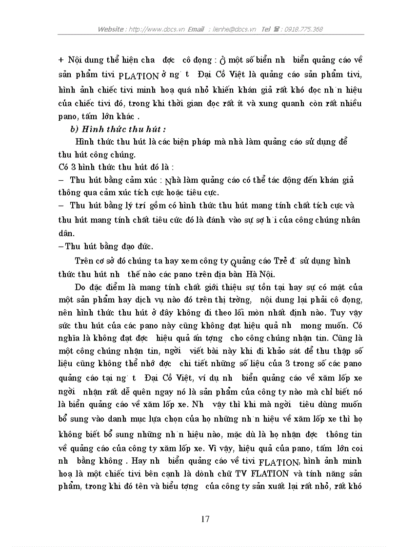image for page Một số giải pháp nhằm hoàn thiện công nghệ thiết kế và lắp đặt Pano Quảng cáo ngoài trời ở công ty Quảng cáo Trẻ Hà Nội