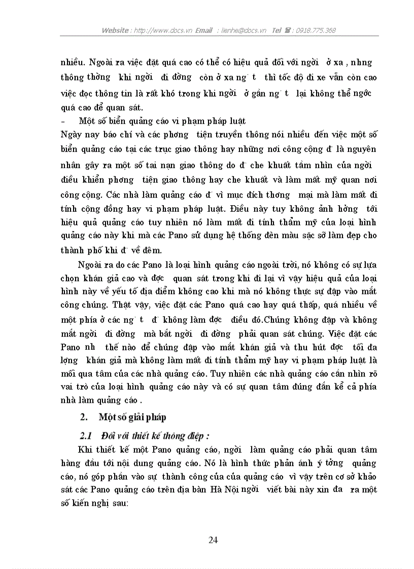image for page Một số giải pháp nhằm hoàn thiện công nghệ thiết kế và lắp đặt Pano Quảng cáo ngoài trời ở công ty Quảng cáo Trẻ Hà Nội