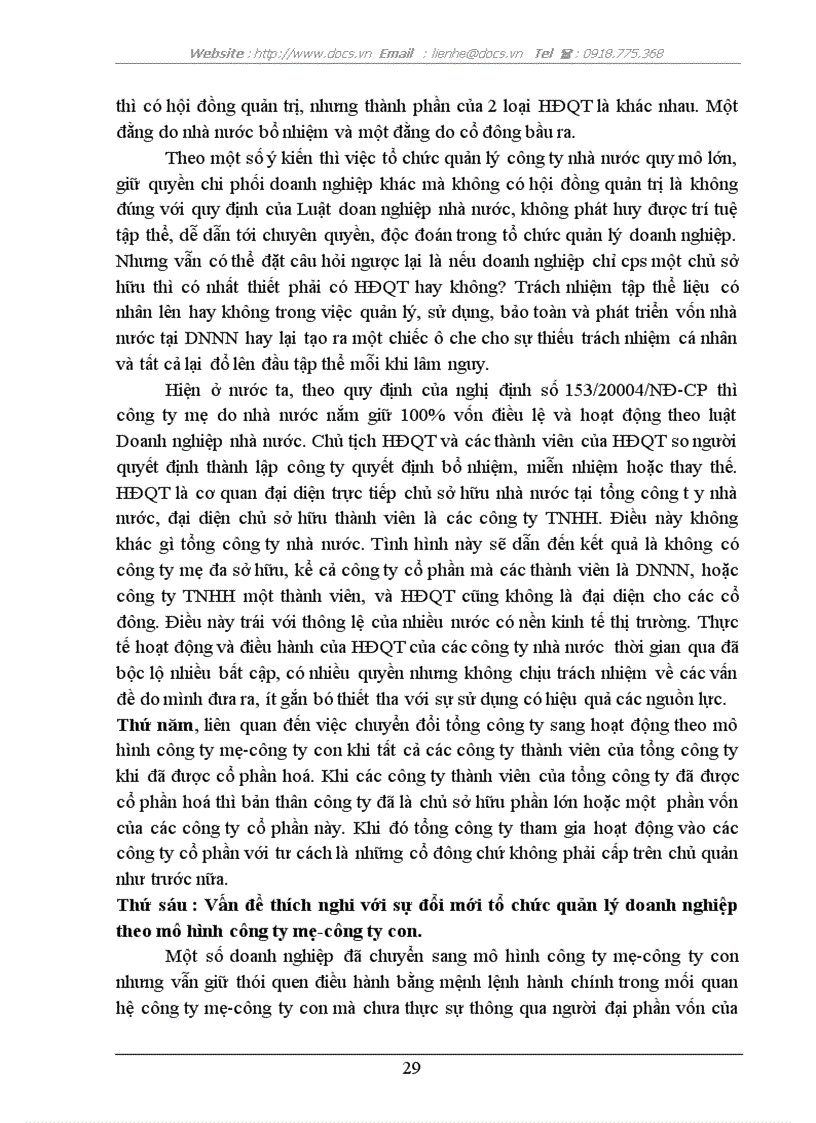 image for page Mô hình C ty Mẹ C ty Con