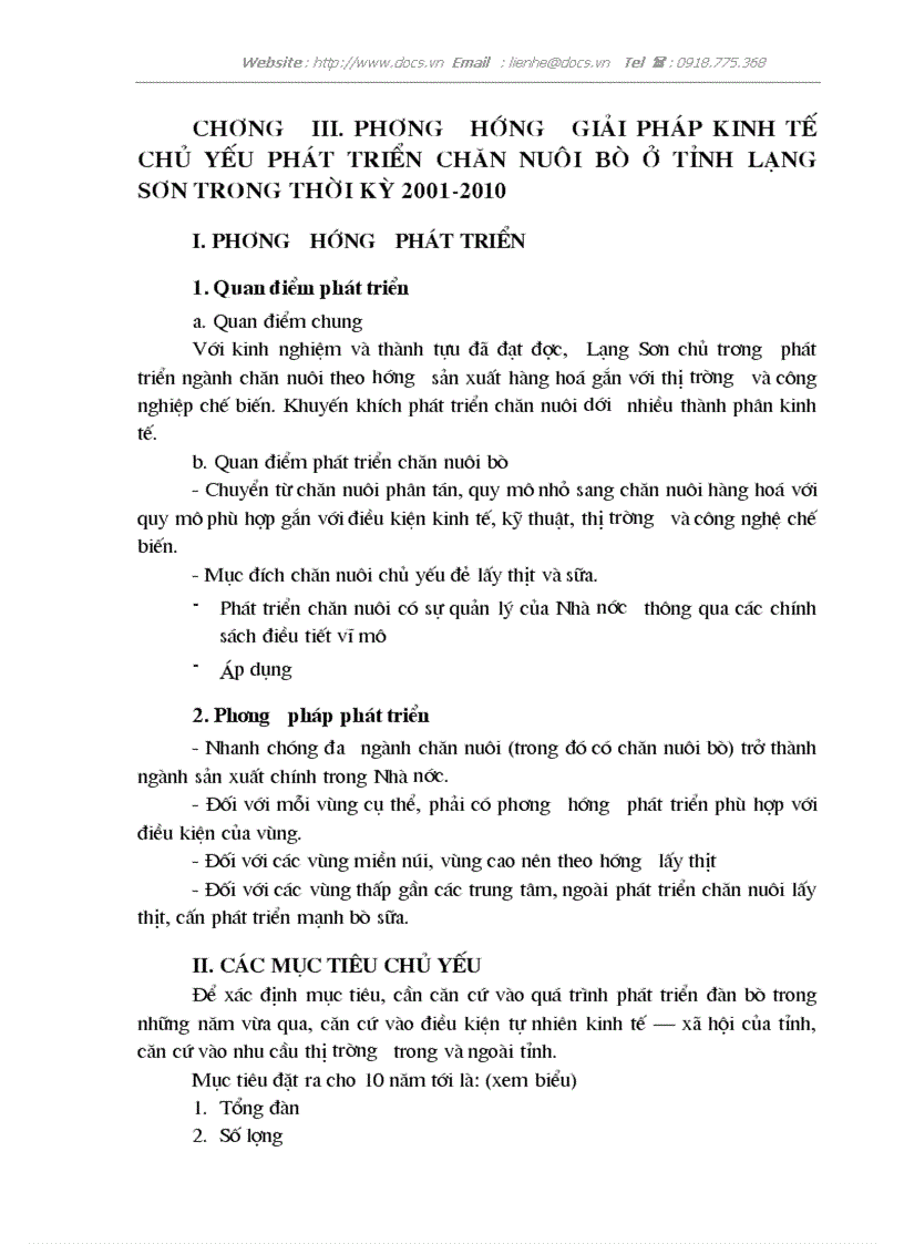 image for page Những giải pháp kinh tế chủ yếu phát triển chăn nuôi bò ở tỉnh Lạng Sơn trong thời kỳ 2001 2010