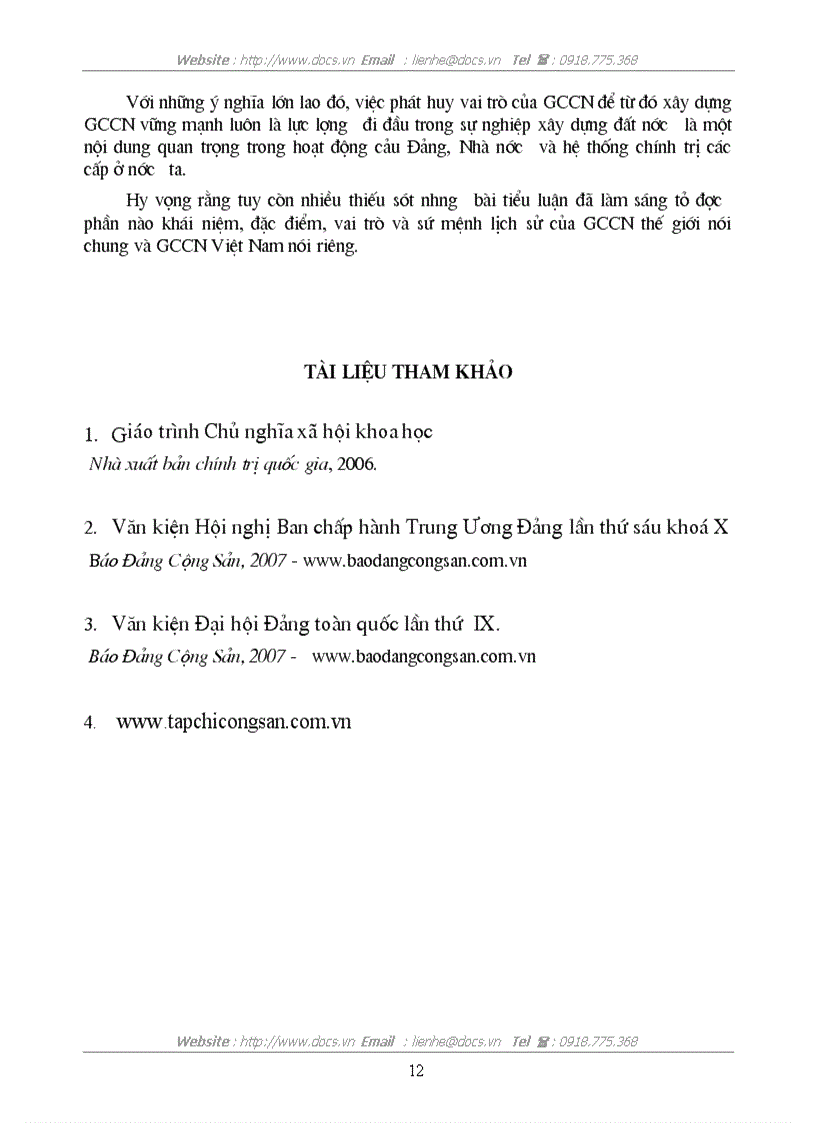 image for page Giai cấp công nhân sứ mệnh lịch sử của giai cấp công nhân trong thời đại ngày nay