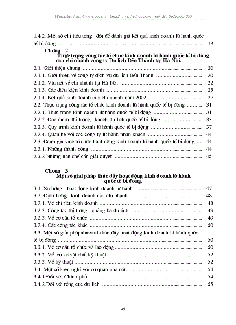 image for page Tổ chức hoạt động kinh doanh lữ hành quốc tế bị động của Chi nhánh C ty Dịch Vụ Du Lịch Bến Thành tại Hà Nội
