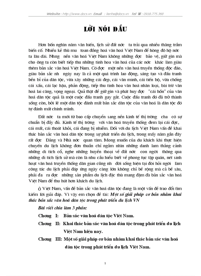 image for page Một số giải pháp cơ bản nhằm khai thác bản sắc văn hoá dân tộc trong phát triển du lịch VN
