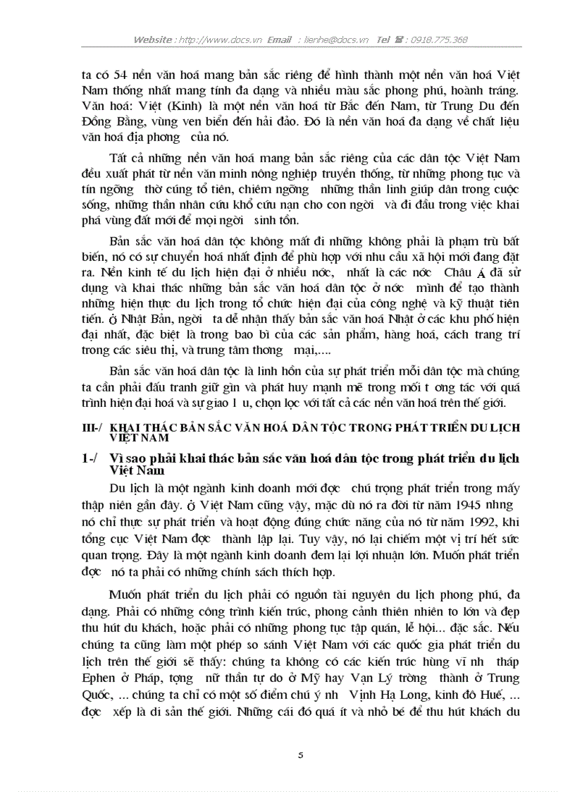 image for page Một số giải pháp cơ bản nhằm khai thác bản sắc văn hoá dân tộc trong phát triển du lịch VN