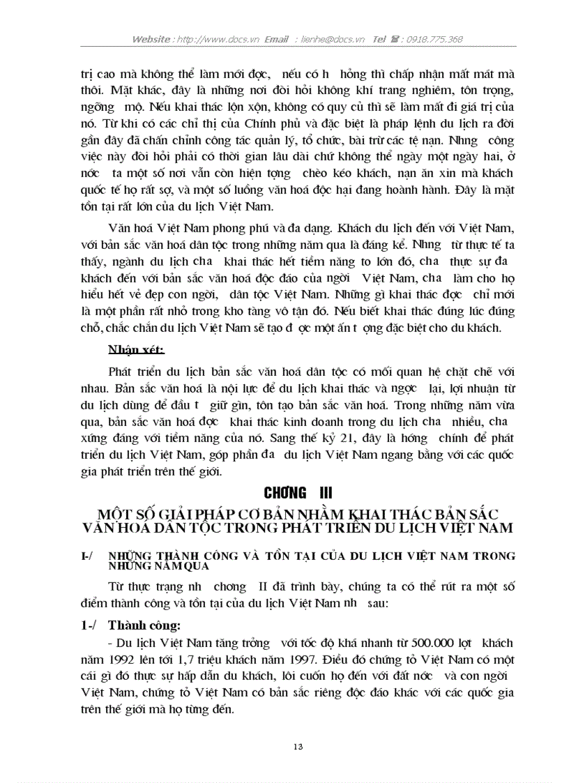 image for page Một số giải pháp cơ bản nhằm khai thác bản sắc văn hoá dân tộc trong phát triển du lịch VN