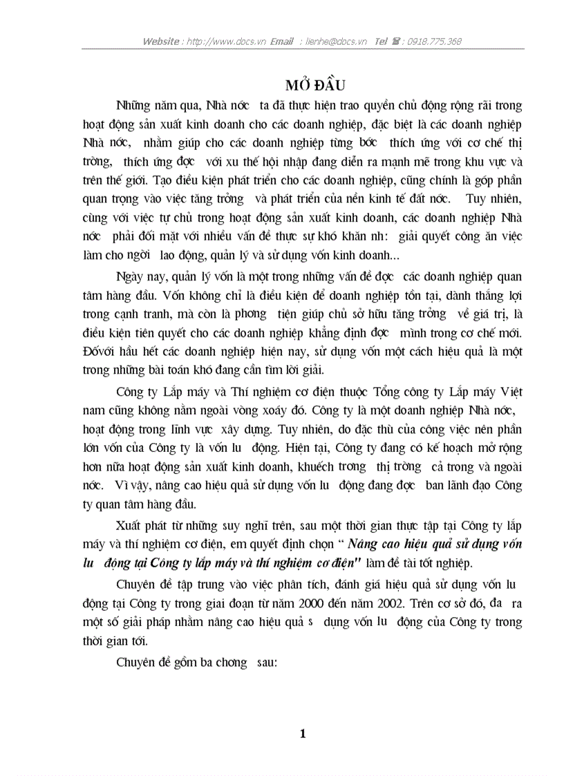 image for page Nâng cao hiệu quả sử dụng VLĐ tại C ty lắp máy thí nghiệm cơ điện