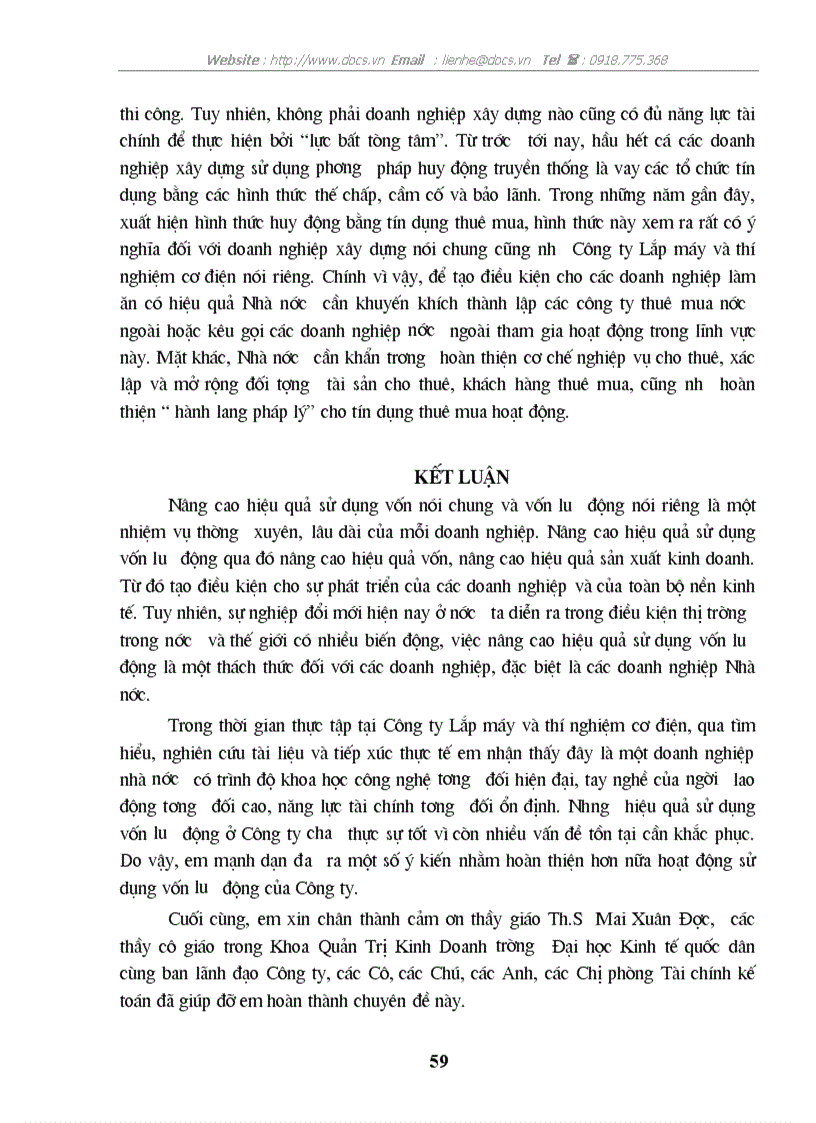 image for page Nâng cao hiệu quả sử dụng VLĐ tại C ty lắp máy thí nghiệm cơ điện