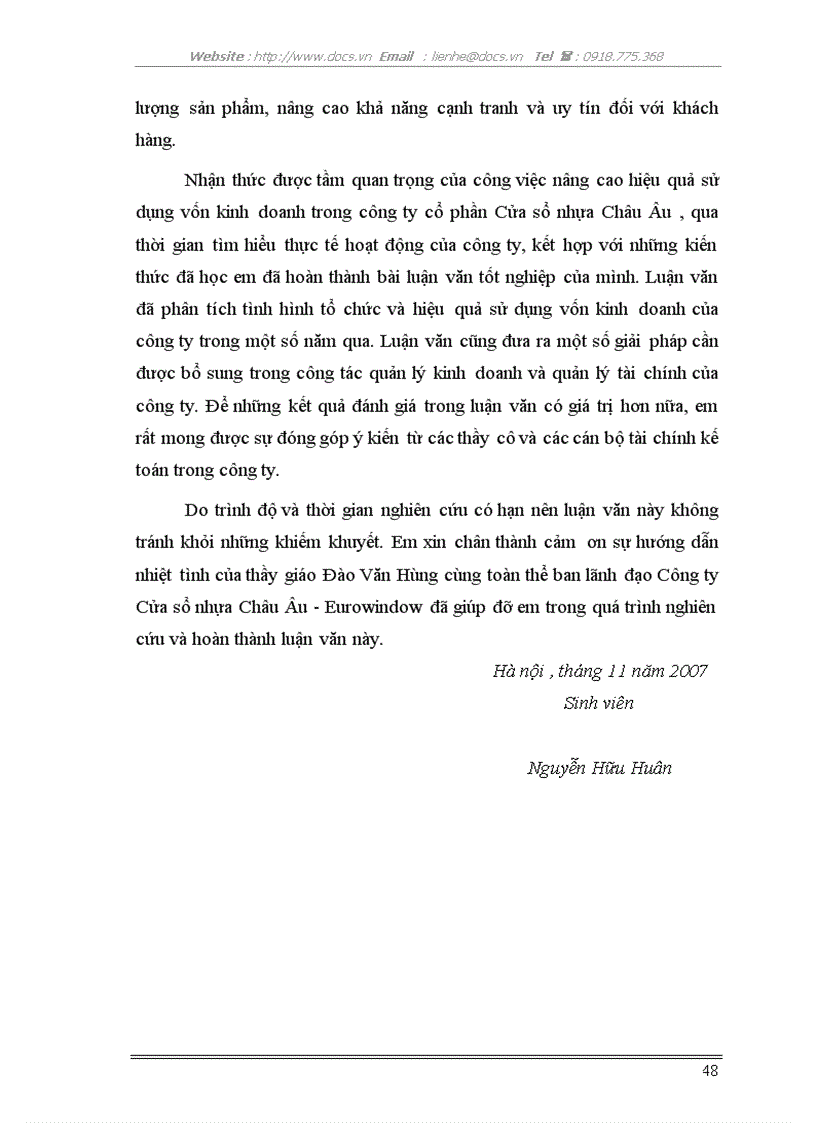 image for page Nâng cao hiệu quả sử dụng vốn tại C ty Cửa sổ nhựa Châu Âu Eurowindow