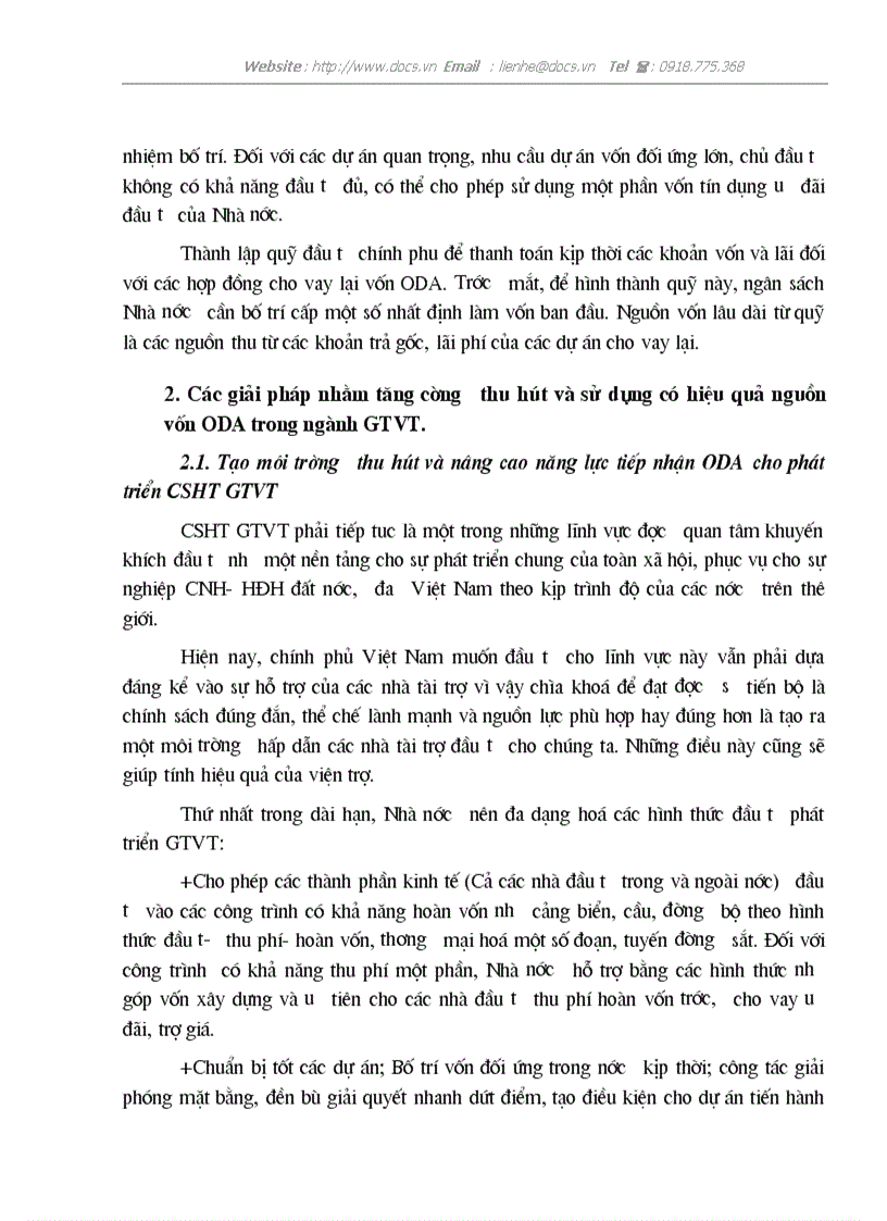 image for page Nâng cao hiệu quả sử dụng nguồn vốn hỗ trợ phát triển chính thức ODA cho phát triển cơ sở hạ tầng giao thông vận tải GTVT