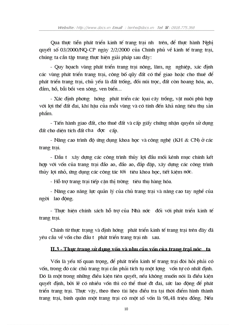 image for page Những giải pháp về vốn phát triển kinh tế trang trại