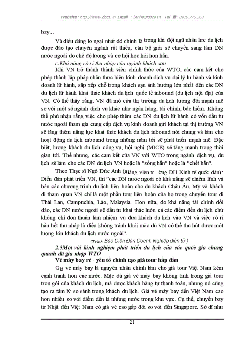 image for page Những tác động của việc gia nhập wto tới ngành du lịch việt nam