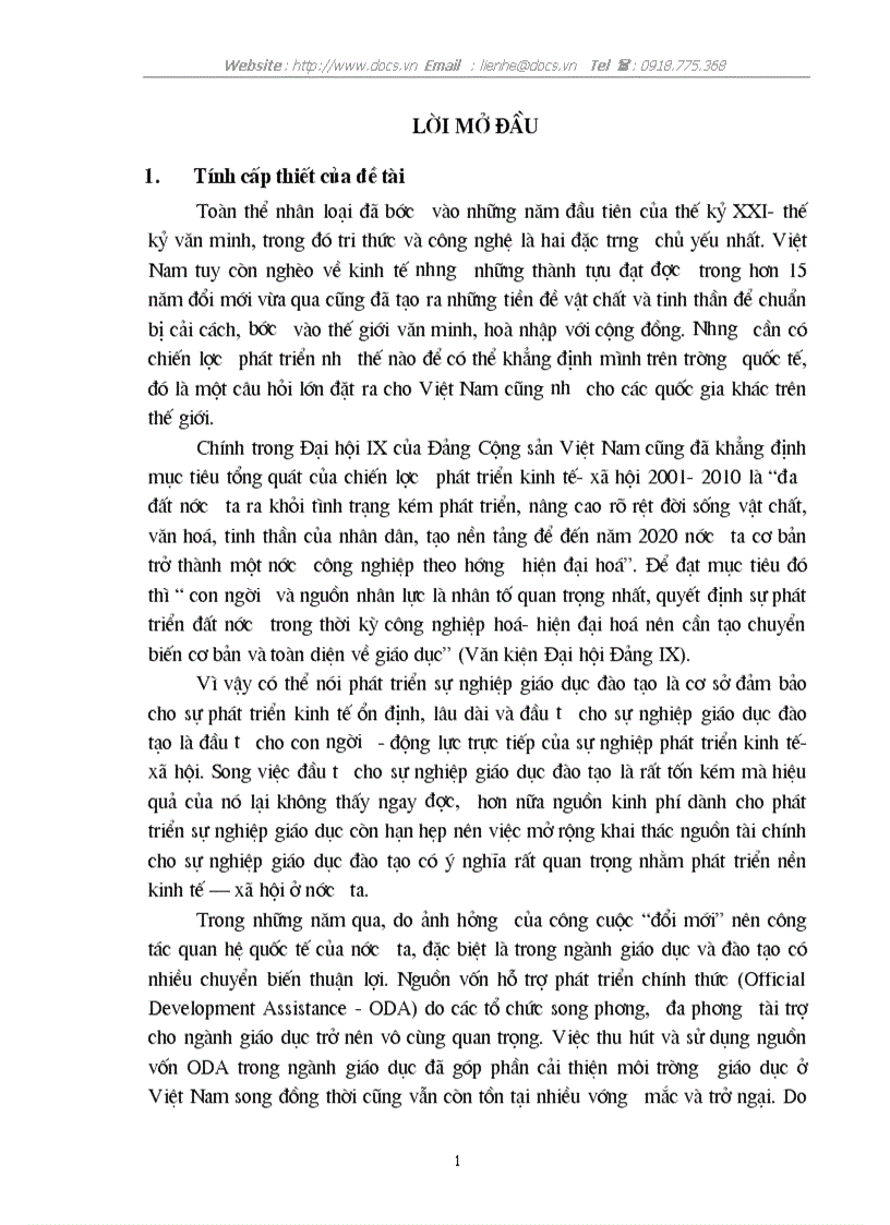 image for page 1số giải pháp nhằm tăng cường khả năng thu hút sử dụng nguồn vốn ODA cho ngành giáo dục ở VN trong thời gian tới