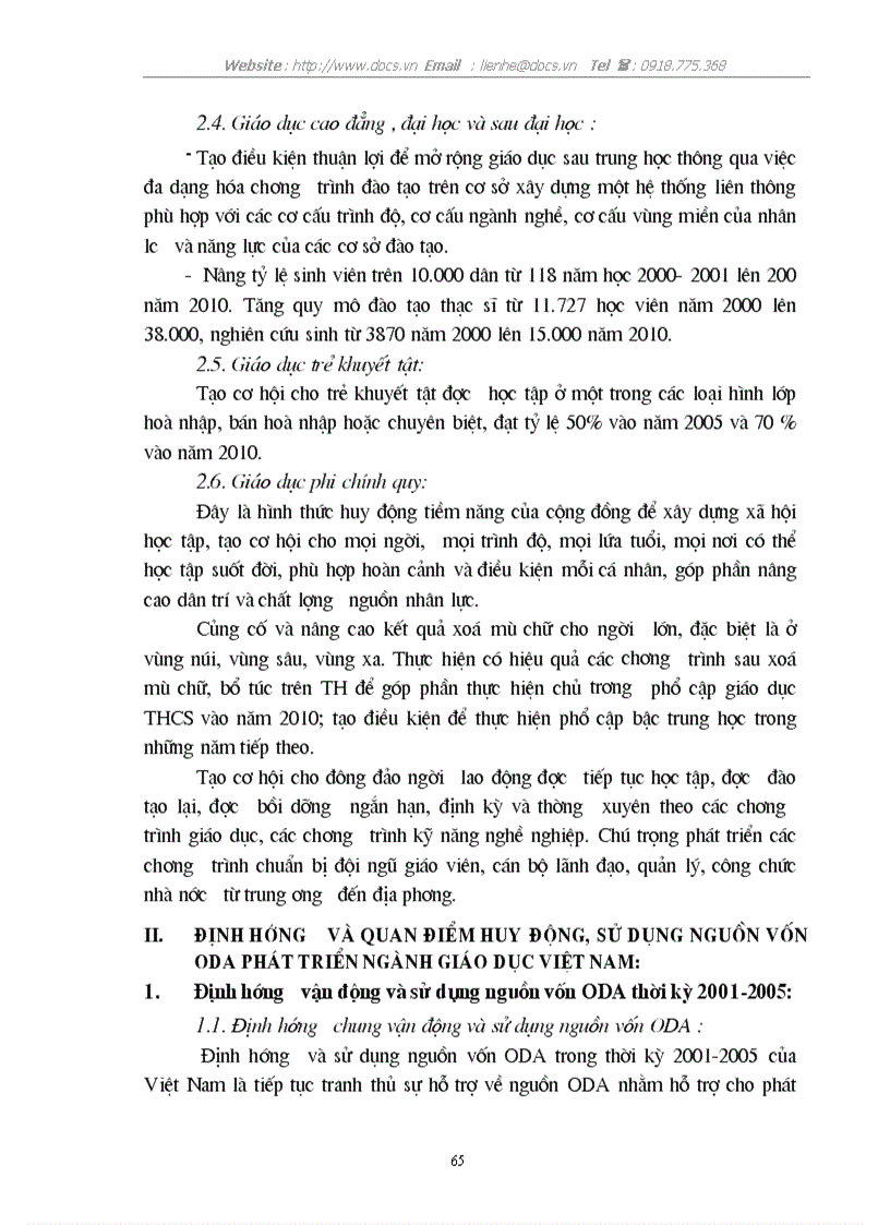 image for page 1số giải pháp nhằm tăng cường khả năng thu hút sử dụng nguồn vốn ODA cho ngành giáo dục ở VN trong thời gian tới