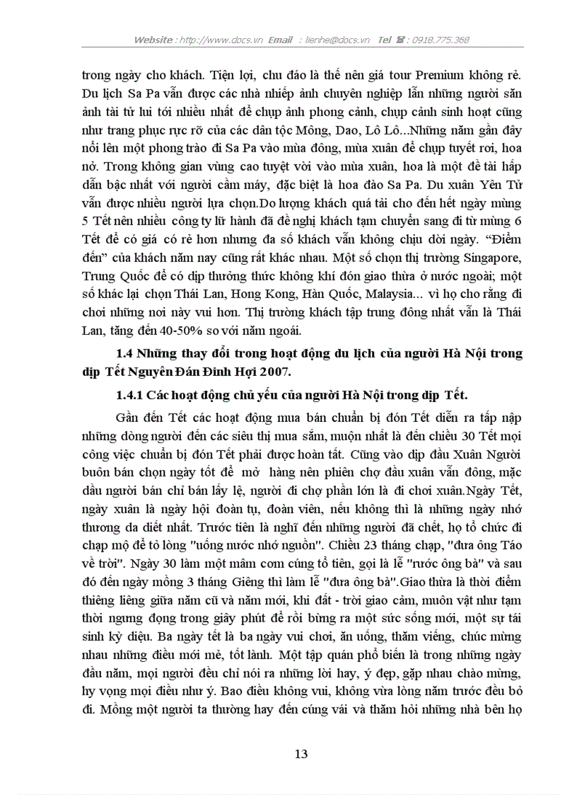 image for page Các giải pháp thu hút khách hàng Hà Nội đi du lịch trong dịp Tết Mậu Tý 2008 của công ty lữ hành Hanoitourist