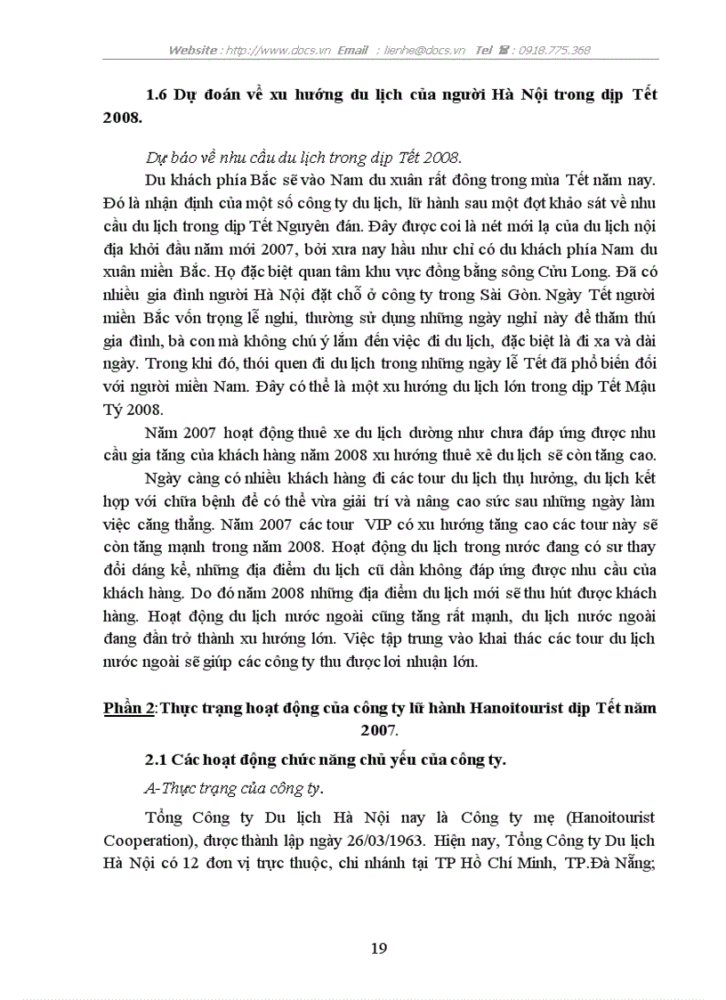 image for page Các giải pháp thu hút khách hàng Hà Nội đi du lịch trong dịp Tết Mậu Tý 2008 của công ty lữ hành Hanoitourist