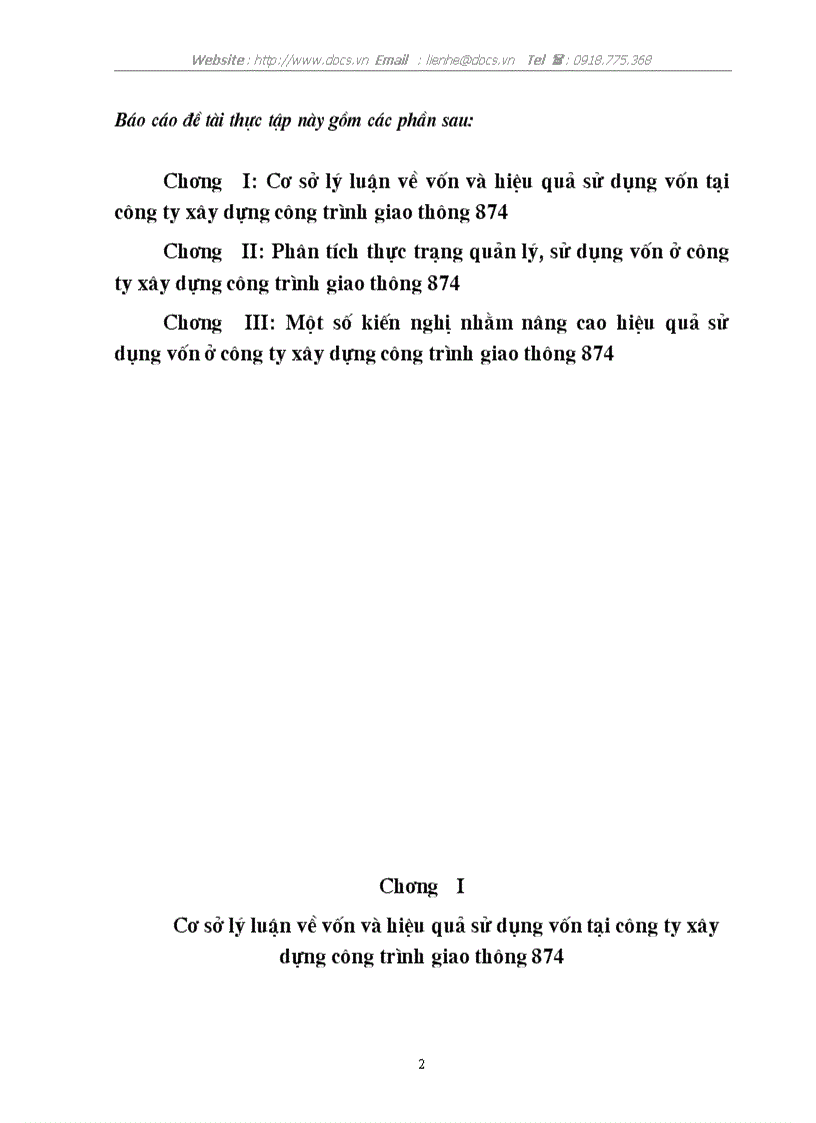 Các biện pháp nhằm nâng cao hiệu quả sử dụng vốn tại C ty xây dựng CTGT 874