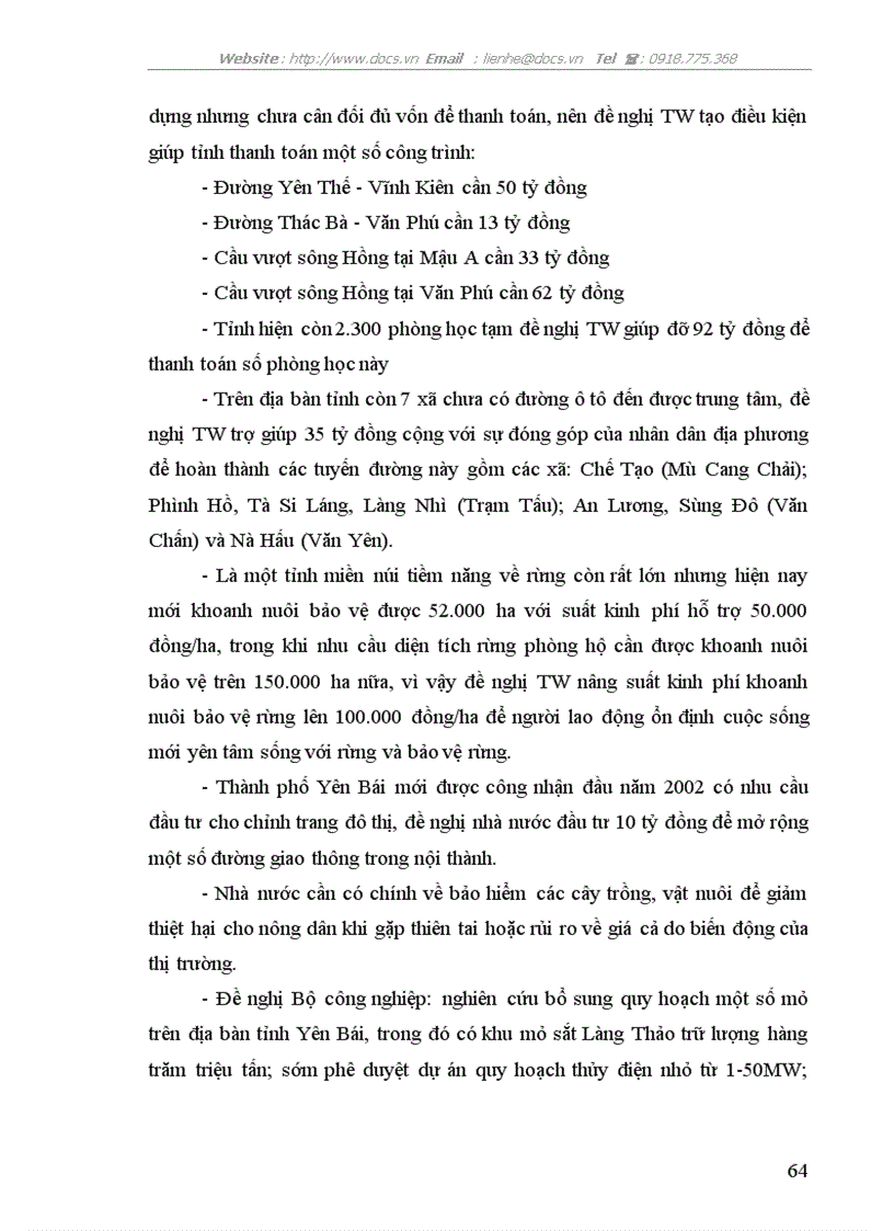 image for page Giải pháp nhằm bảo đảm vốn đầu tư cho phát triển KT XH trên địa bàn tỉnh Yên Bái thời kỳ 2006 2010