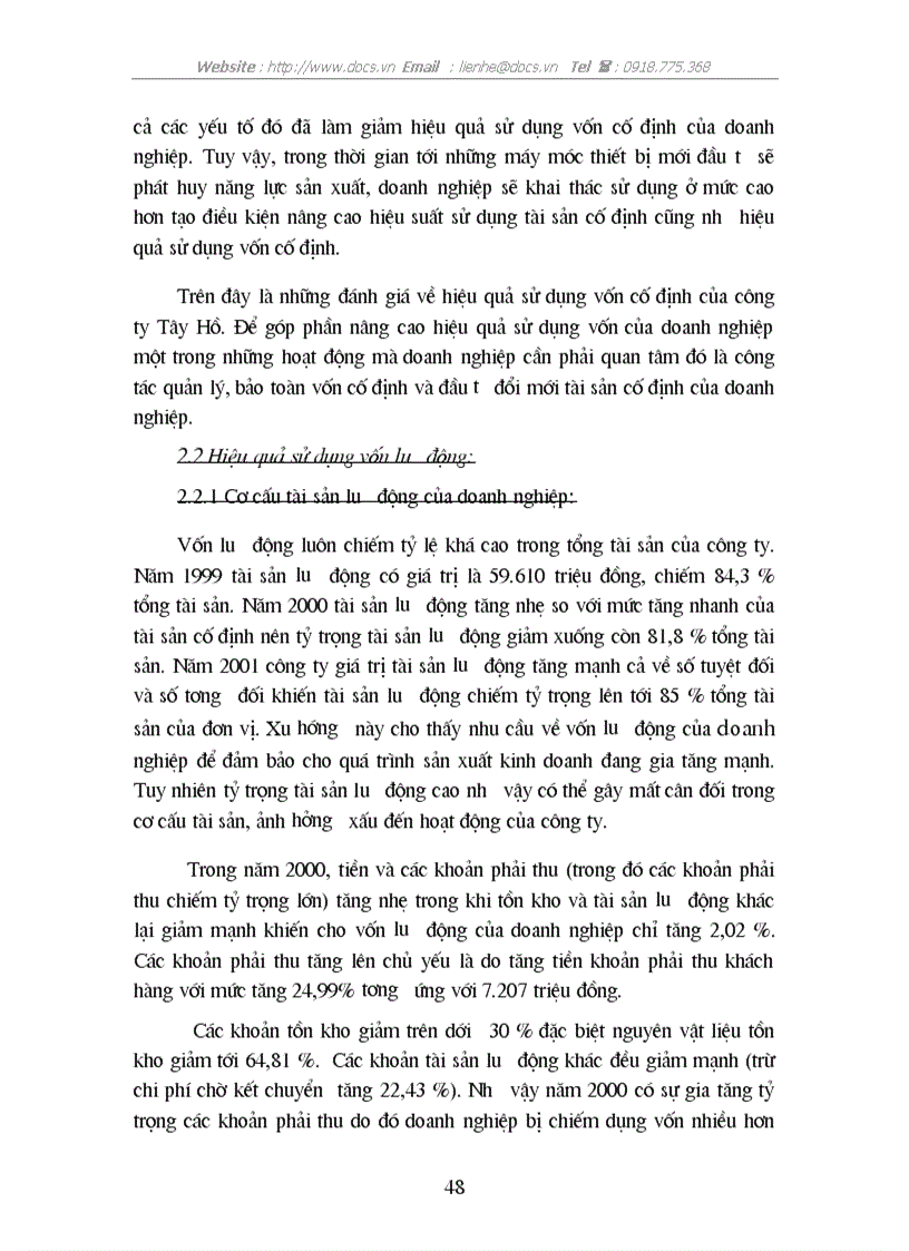 image for page Giải pháp nâng cao hiệu quả sử dụng vốn tại C ty Tây hồ BQP