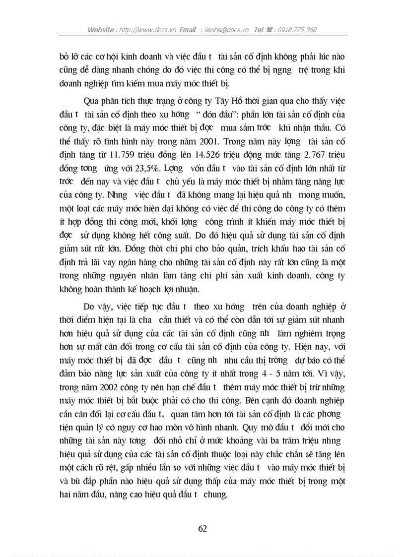 image for page Giải pháp nâng cao hiệu quả sử dụng vốn tại C ty Tây hồ BQP