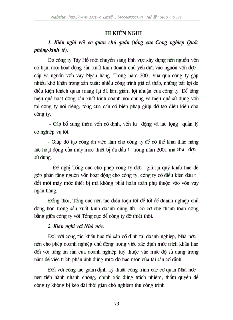 image for page Giải pháp nâng cao hiệu quả sử dụng vốn tại C ty Tây hồ BQP