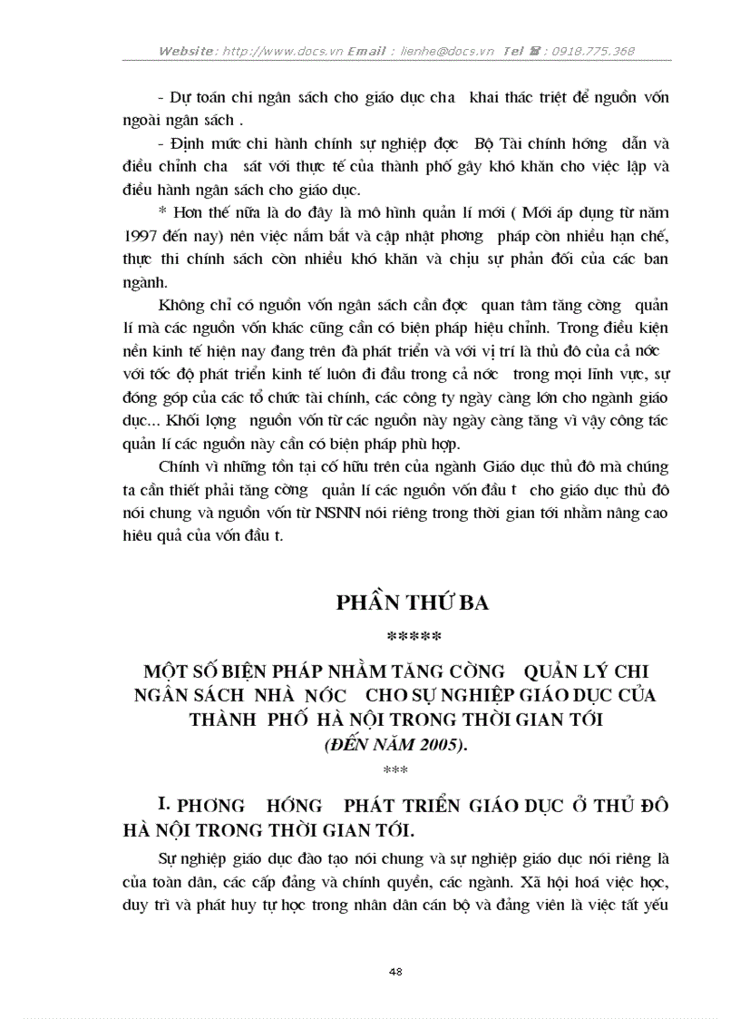 image for page 1số biện pháp nhằm tăng cường quản lý chi NSNN cho sự nghiệp giáo dục trên địa bàn thủ đô Hà nội đến 2005