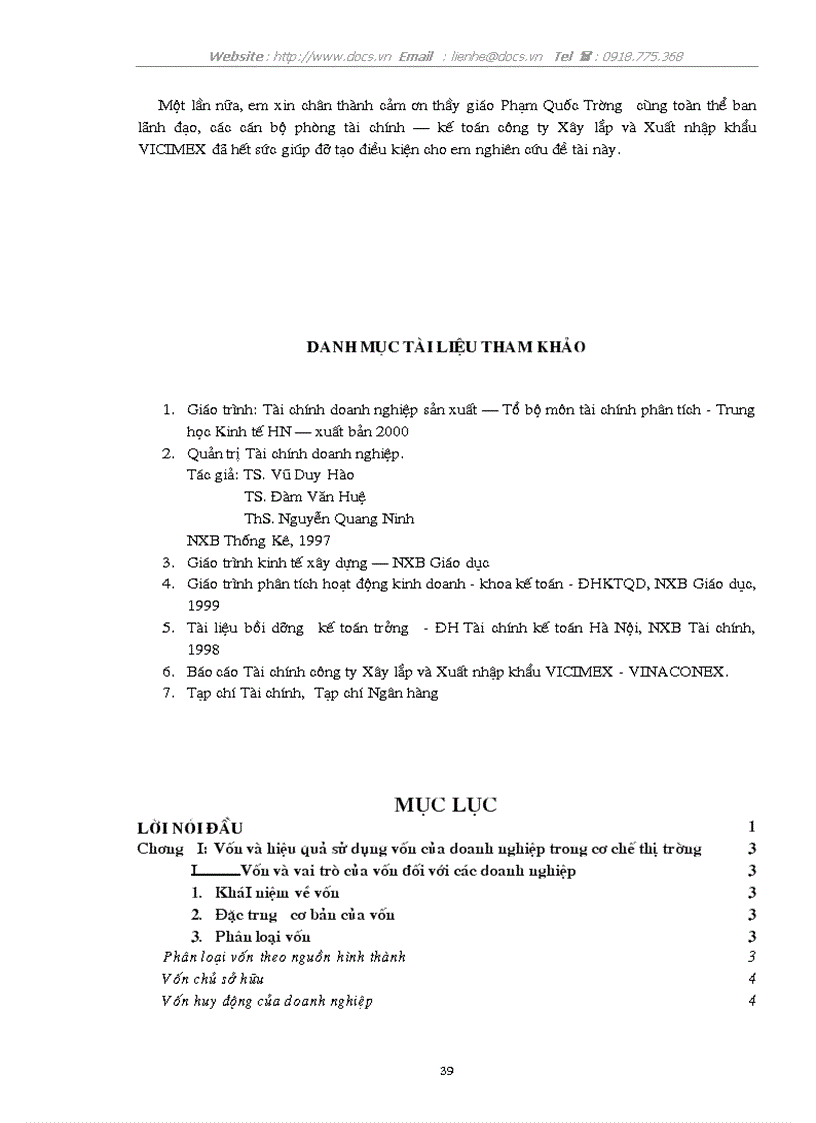 image for page Giải pháp nâng cao hiệu quả sử dụng vốn tại C ty Xây lắp XNK VICIMEX Tổng C ty Xây dựng XNK VN VINACONEX